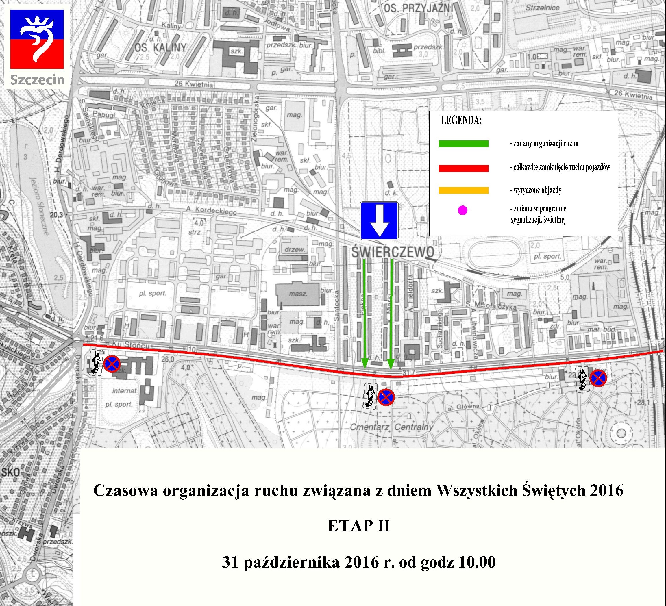 Wszystkich Świętych - czasowa organizacja ruchu