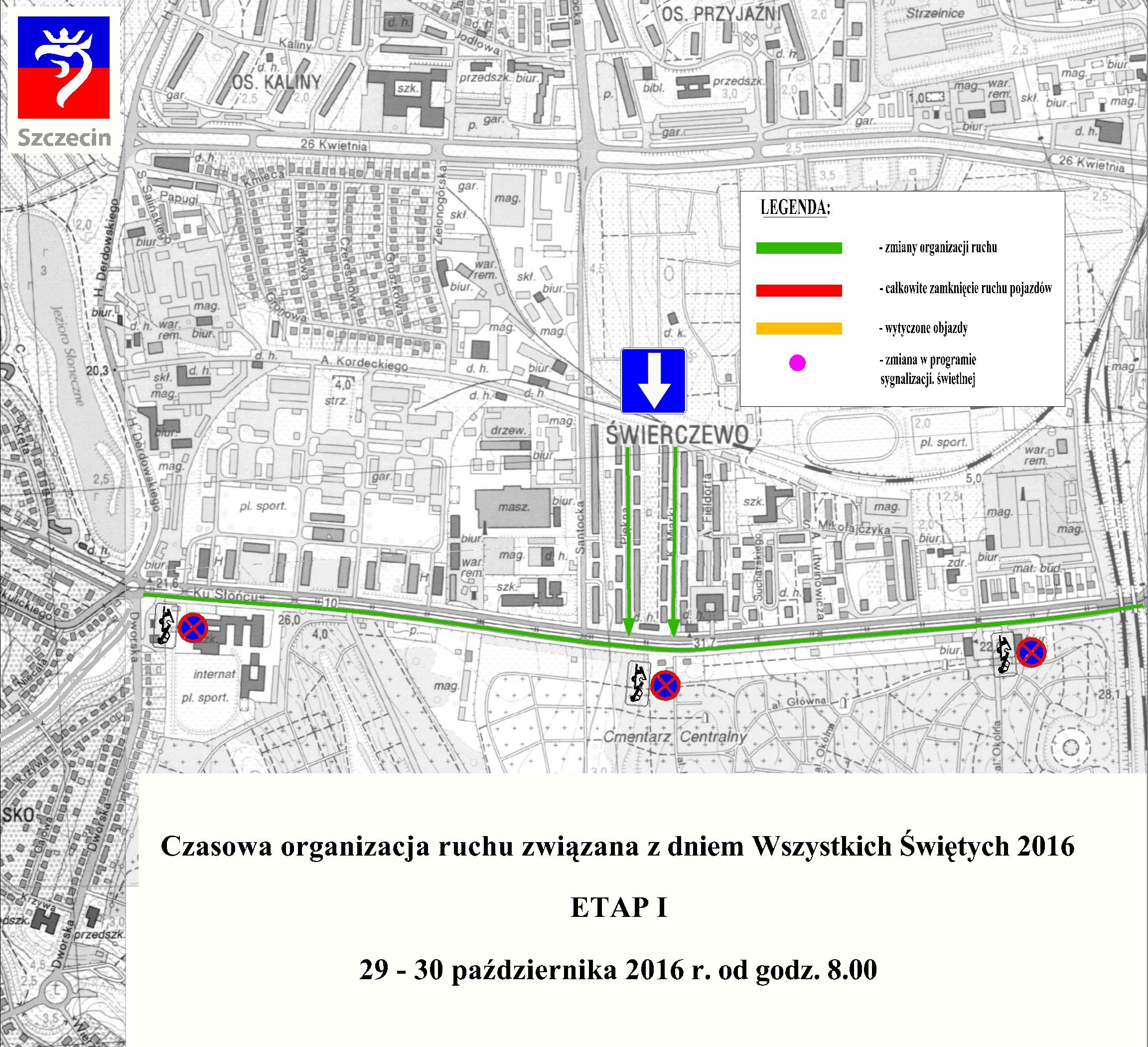 Wszystkich Świętych - czasowa organizacja ruchu