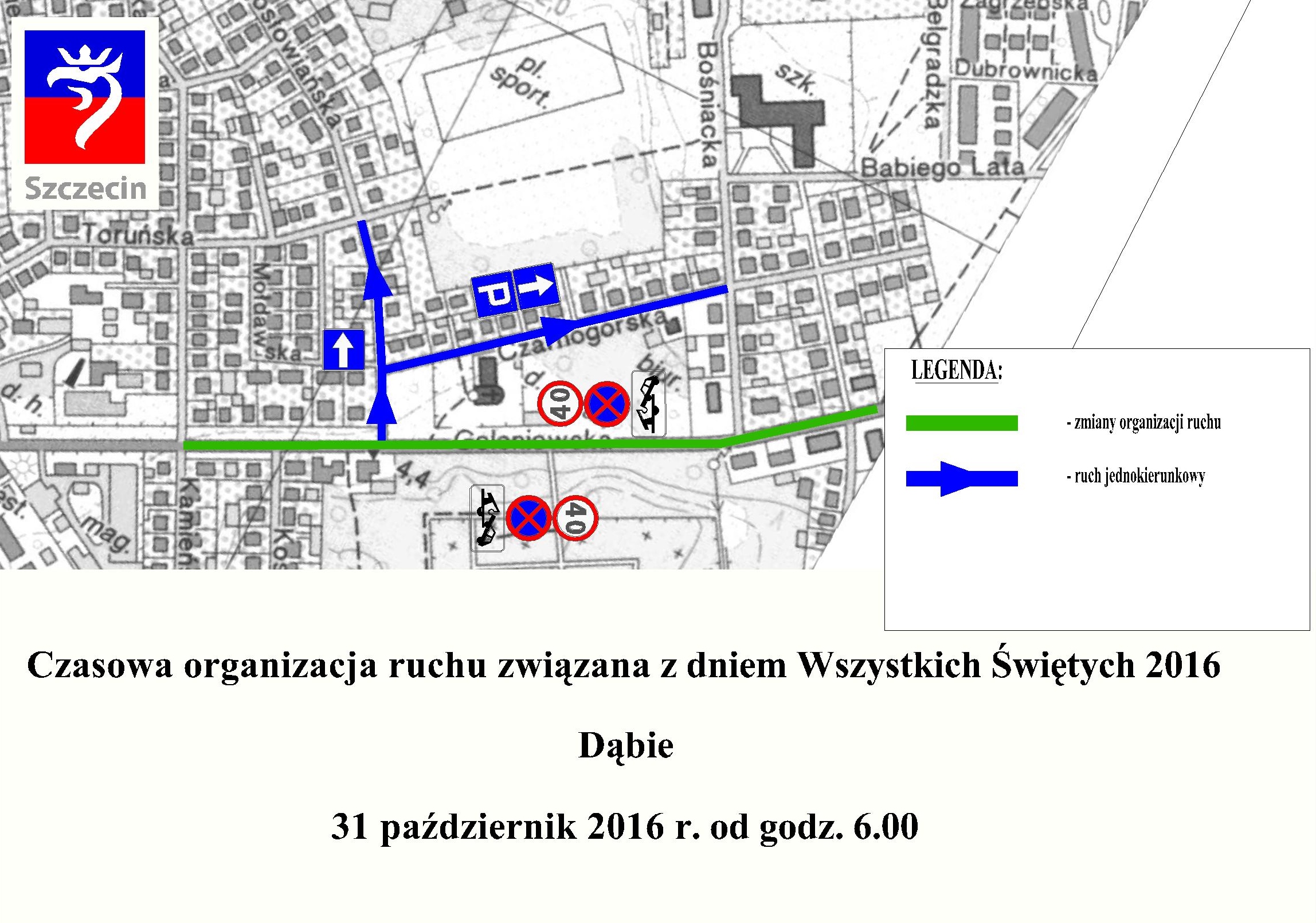 Wszystkich Świętych - czasowa organizacja ruchu