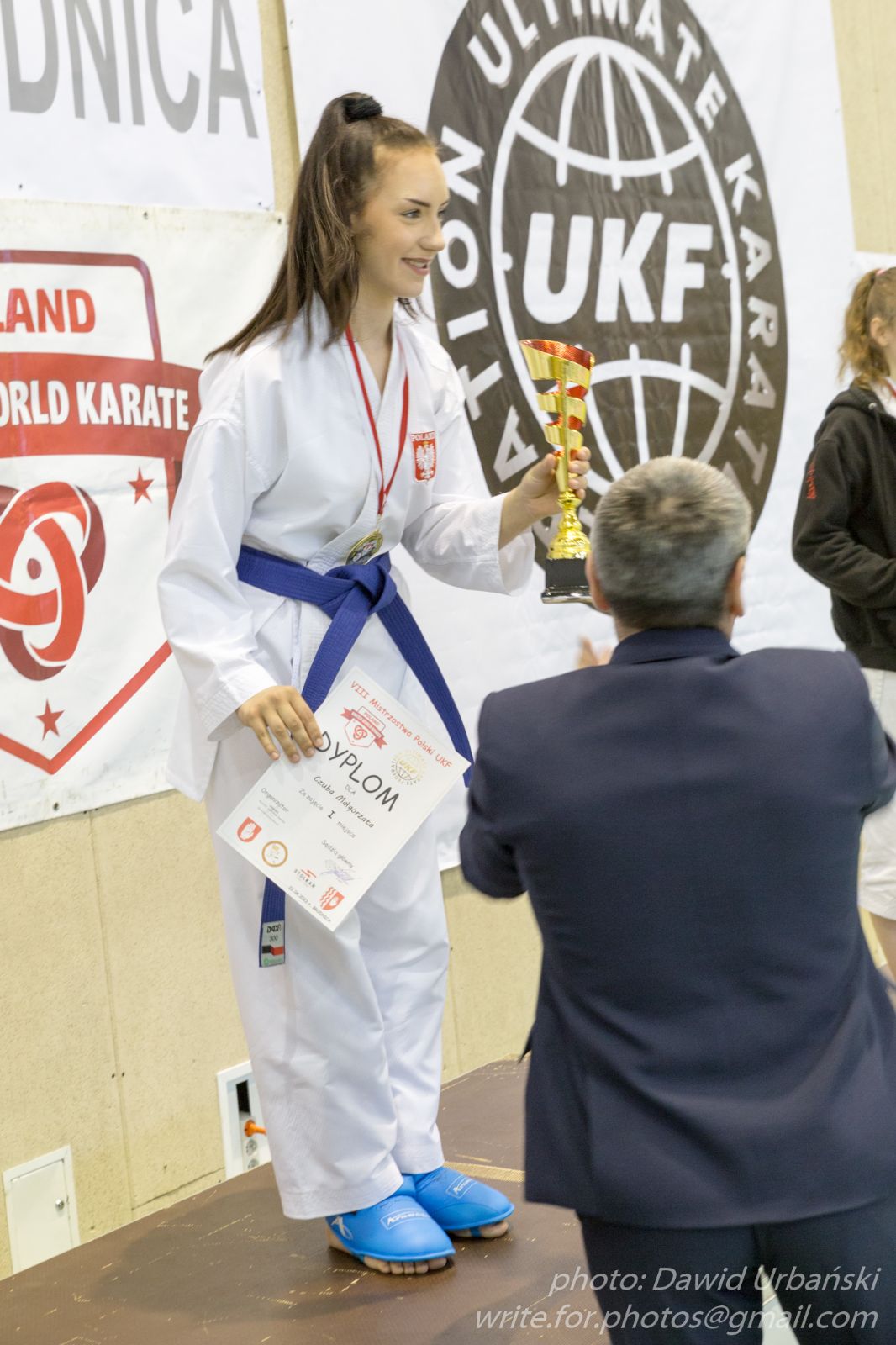 Aktualna Mistrzyni Świata w kumite juniorek Małgorzata Czuba nie zawiodła również na MP w Brodnicy, wygrywając swoją koronną konkurencję.jpg