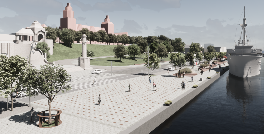 Wizualizacja placu Obrońców Westerplatte