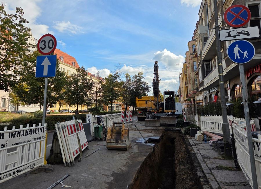 Prace drogowe na alei Jana Pawła II