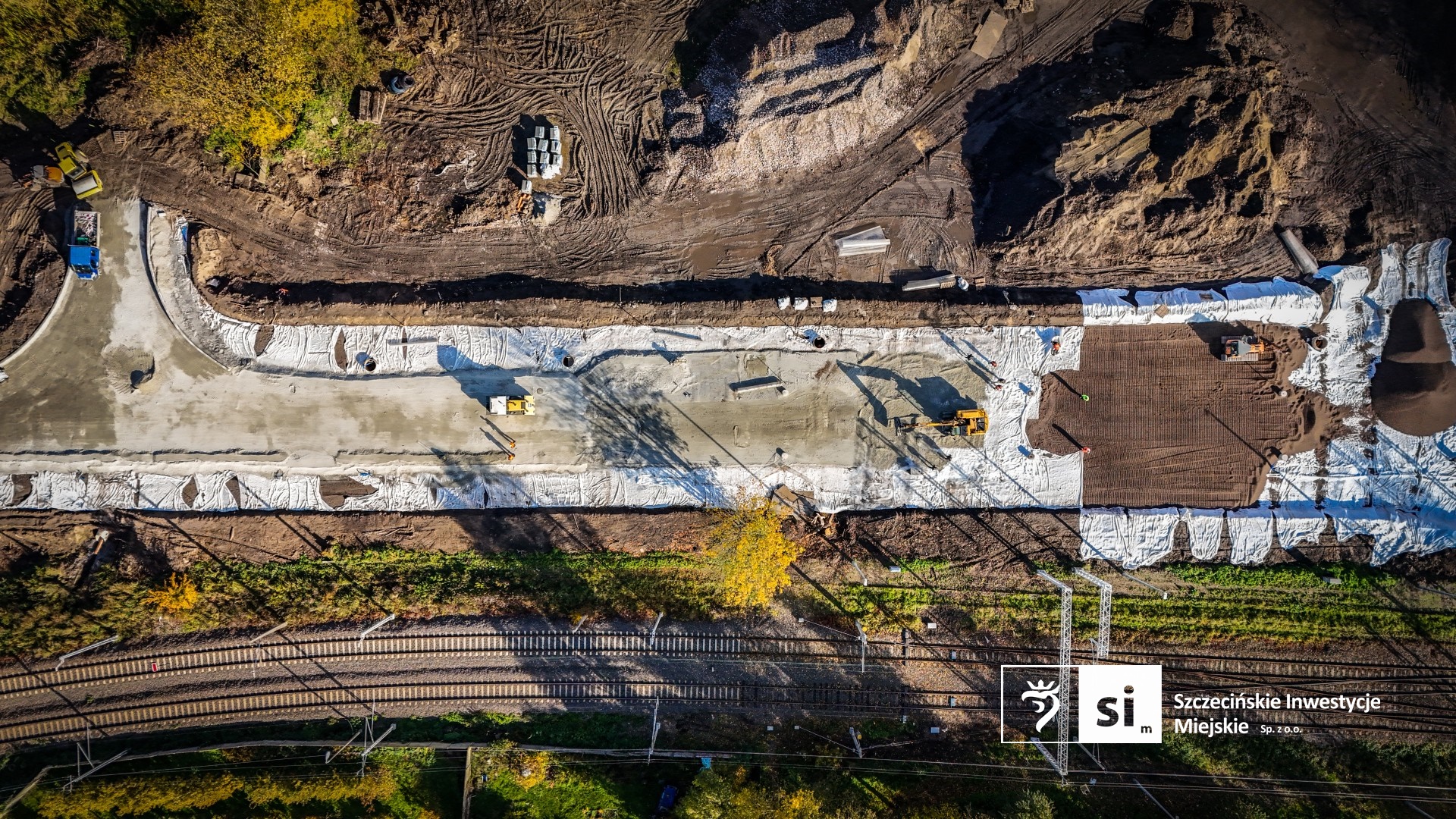 Budowa nowej drogi biegnącej obok ulicy Stołczyńskiej. Budowa nowej drogi biegnącej obok ulicy Stołczyńskiej.