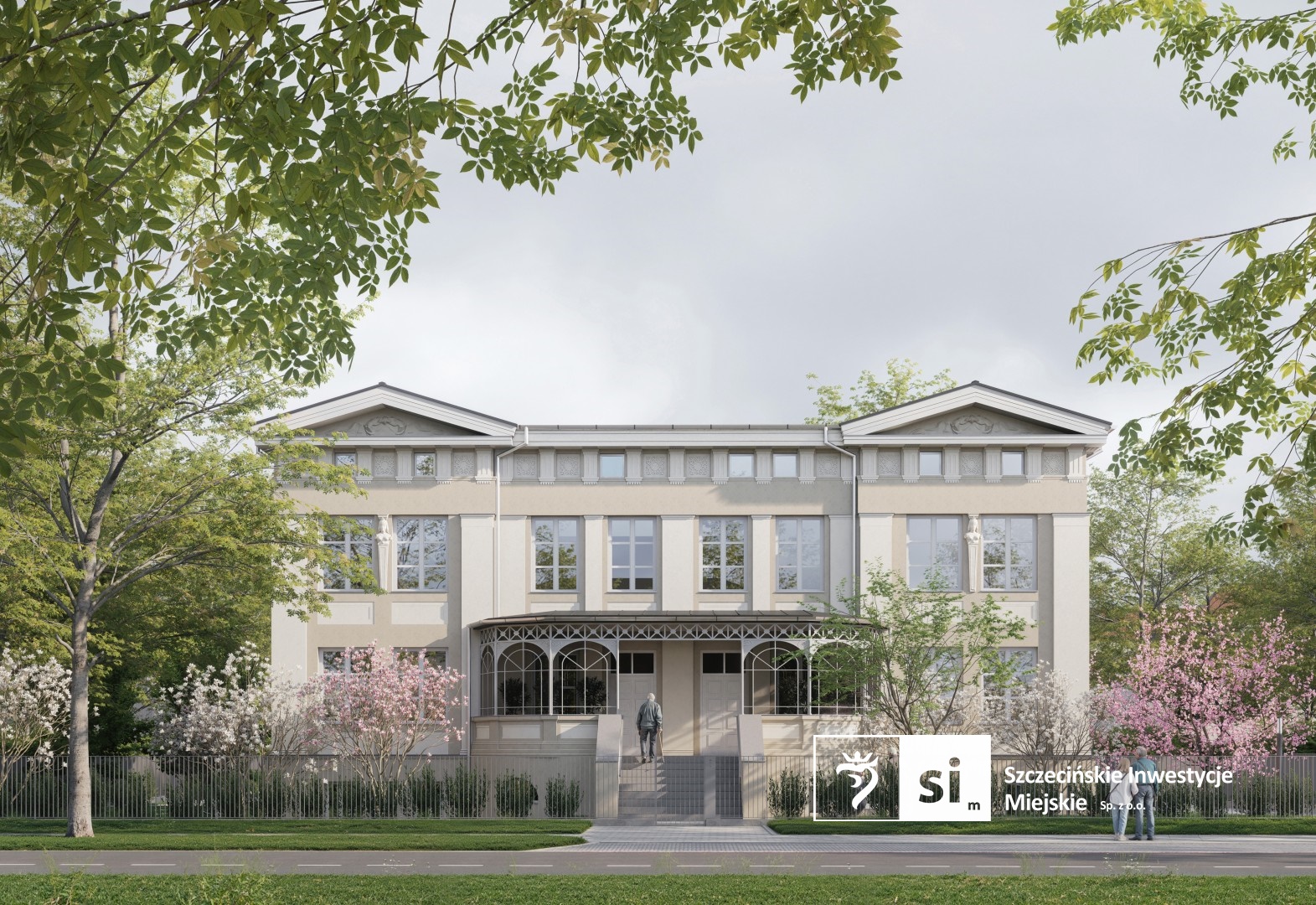 Historyczny budynek położony przy al. Wojska Polskiego w Szczecinie.