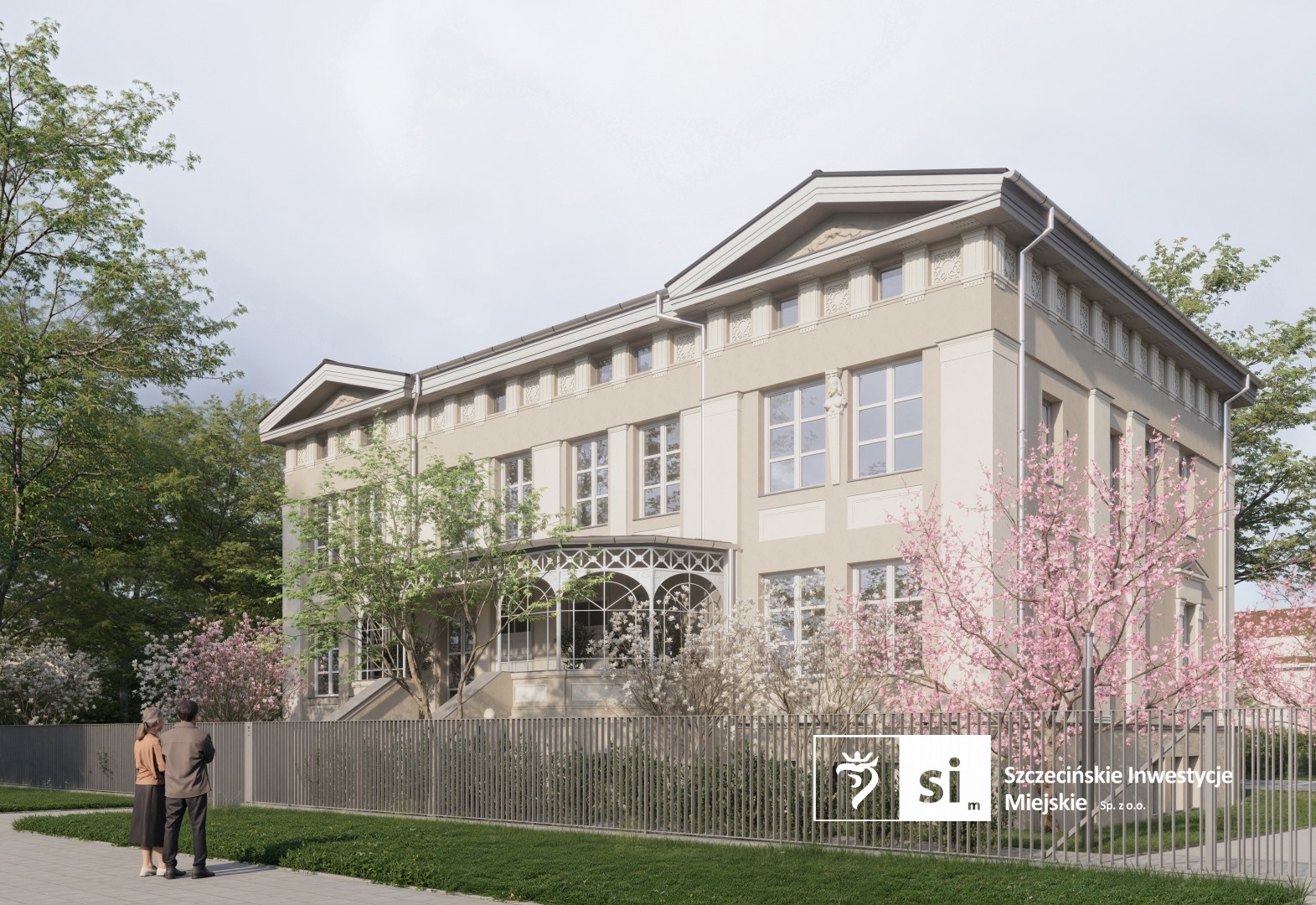 Historyczny budynek położony przy al. Wojska Polskiego w Szczecinie.