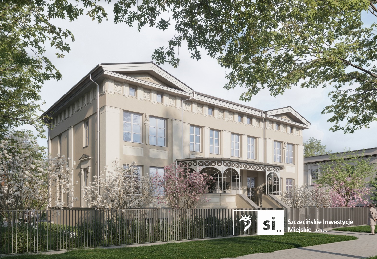 Historyczny budynek położony przy al. Wojska Polskiego w Szczecinie.