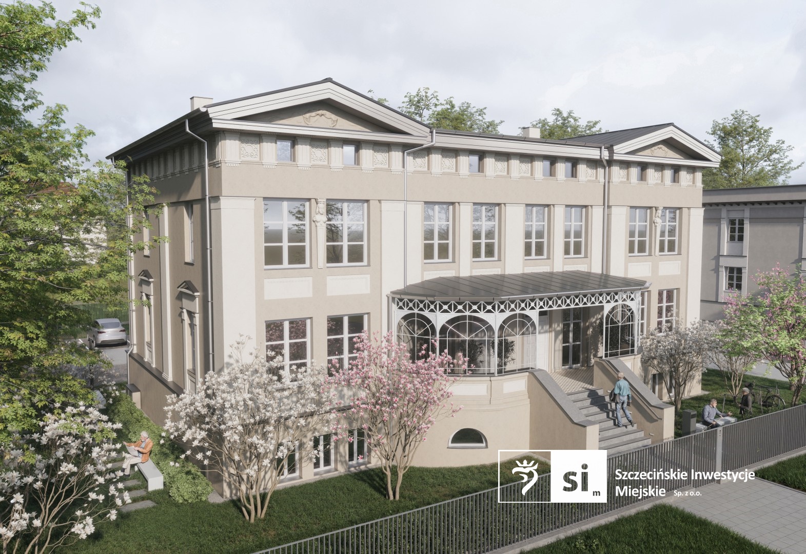 Historyczny budynek położony przy al. Wojska Polskiego w Szczecinie.