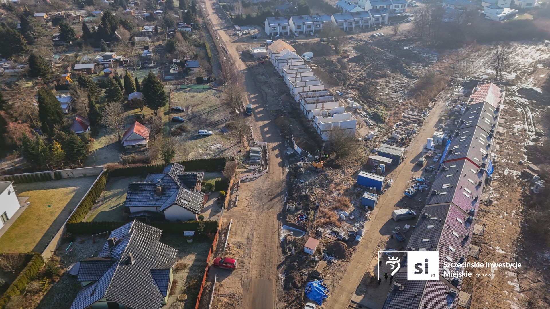 Budowa trasy północnej z lotu ptaka.