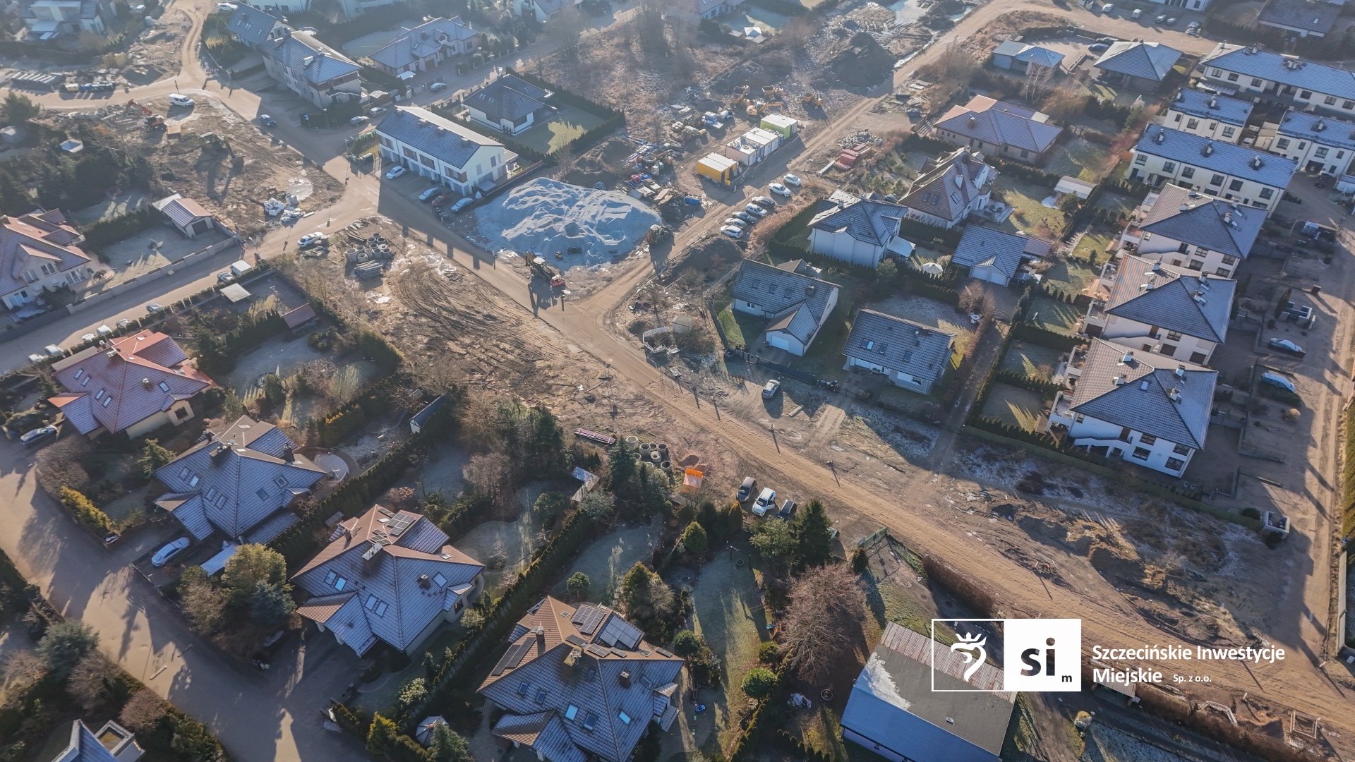 Budowa trasy północnej z lotu ptaka.