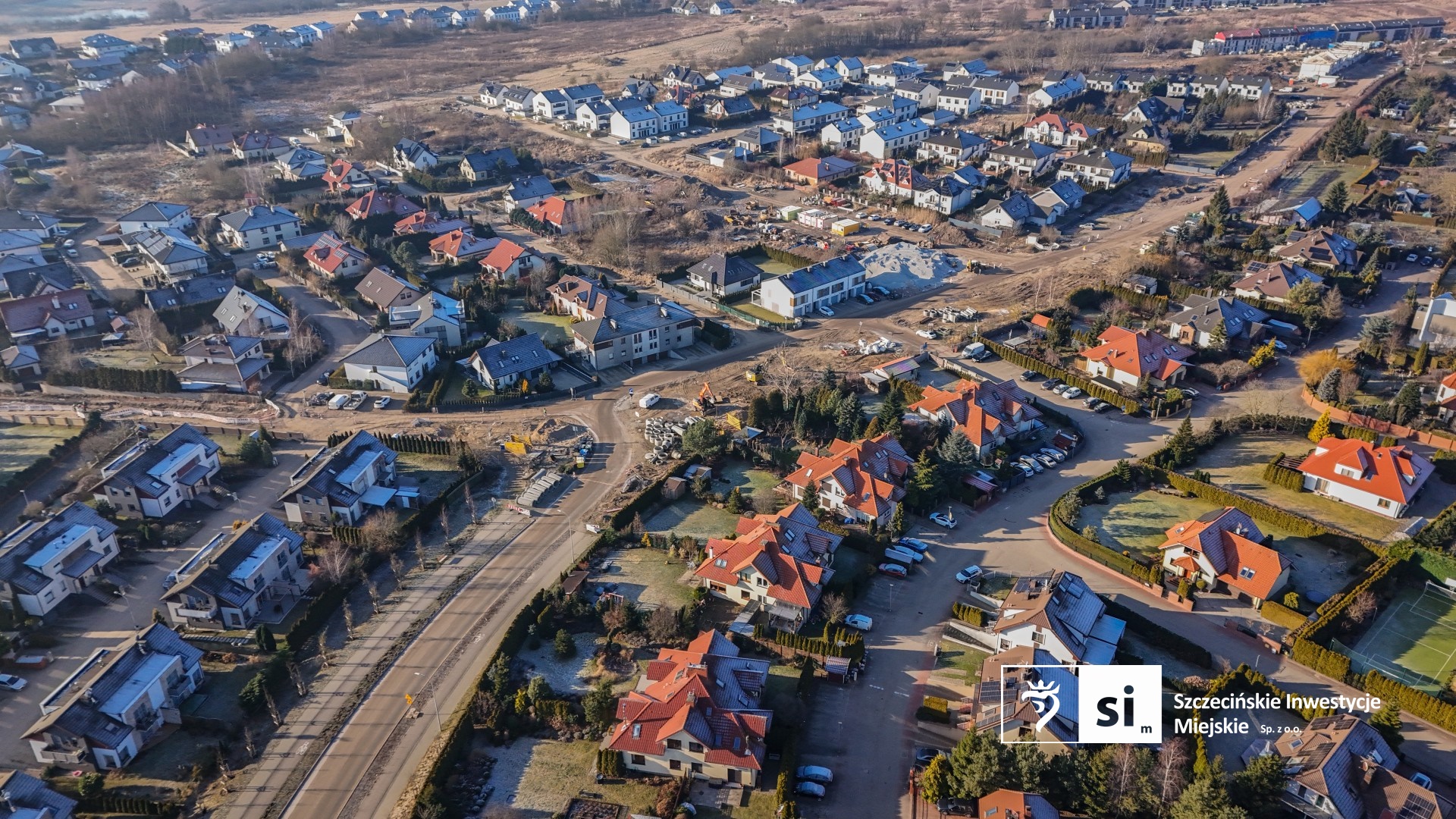 Budowa trasy północnej z lotu ptaka.