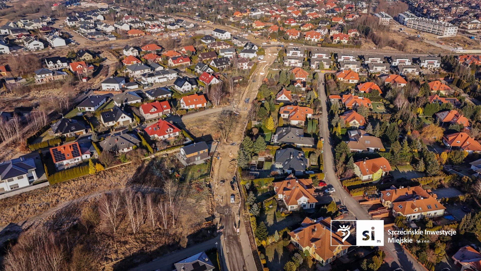 Budowa trasy północnej z lotu ptaka.