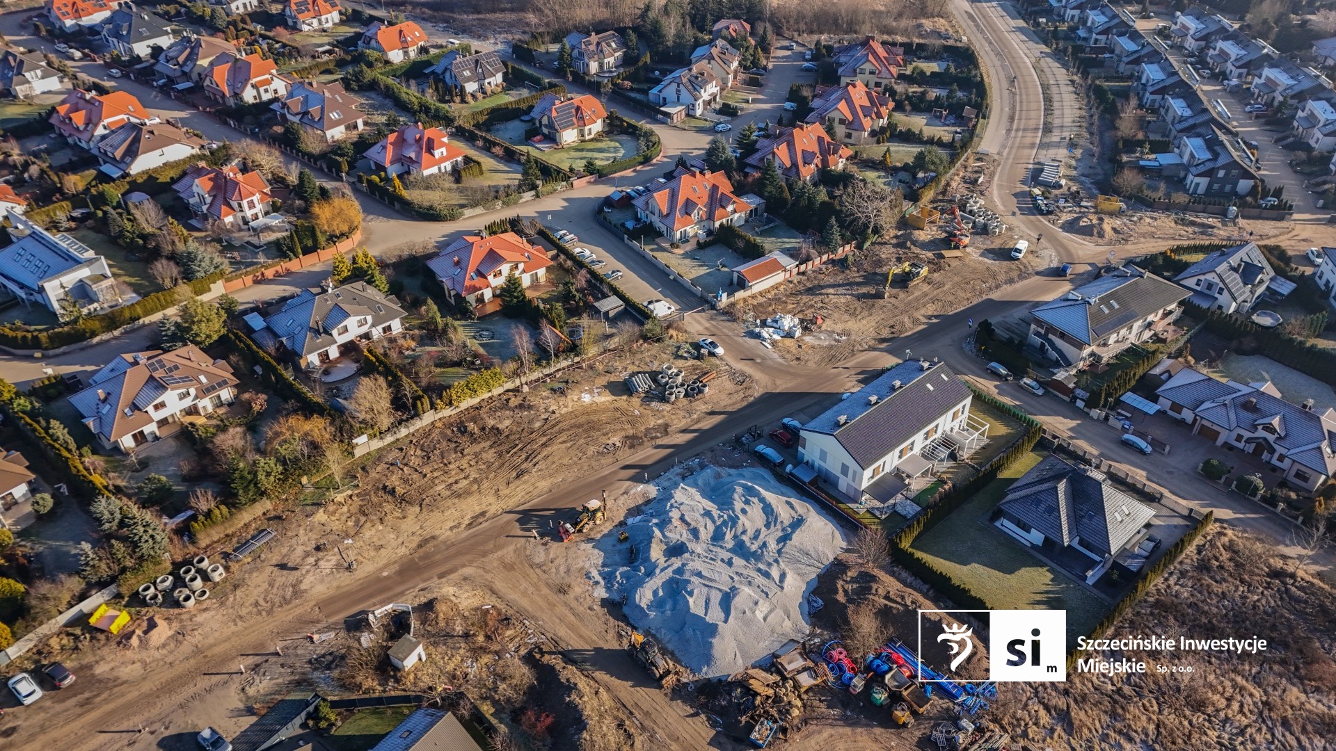 Budowa trasy północnej z lotu ptaka.