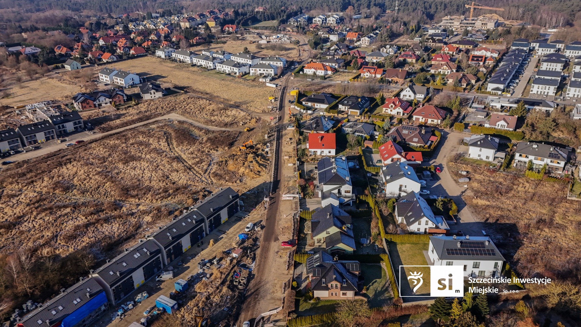 Budowa trasy północnej z lotu ptaka.