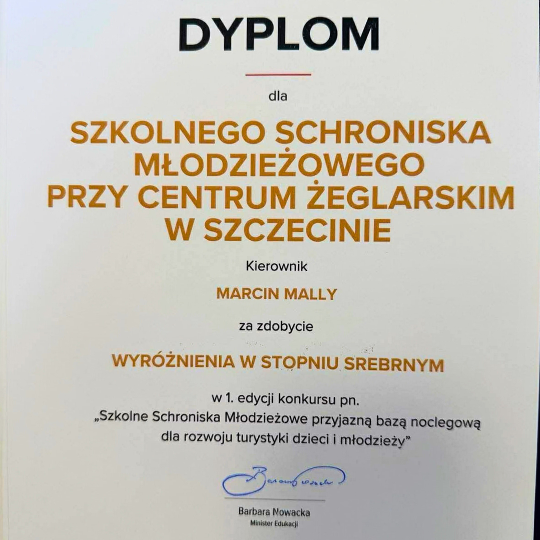 Schronisko Młodzieżowe działające przy Centrum Żeglarskim zostało docenione przez Polskie Towarzystwo Schronisk Młodzieżowych.