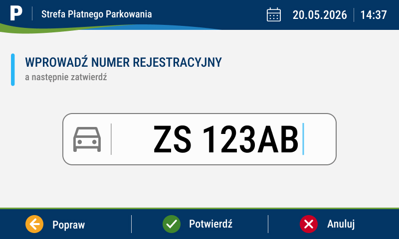 Interfejs parkomatu składa się z ok. stu grafik.