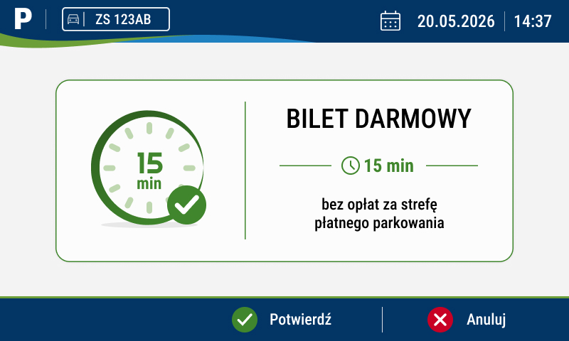 Interfejs parkomatu składa się z ok. stu grafik.