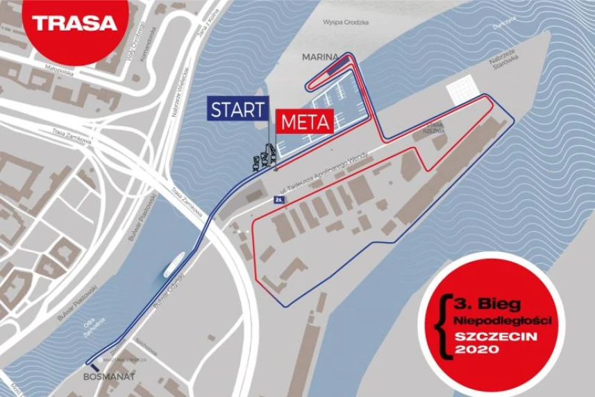 Running across the port area during the 3rd Independence Run Szczecin 2020 Running across the port area during the 3rd Independence Run Szczecin 2020