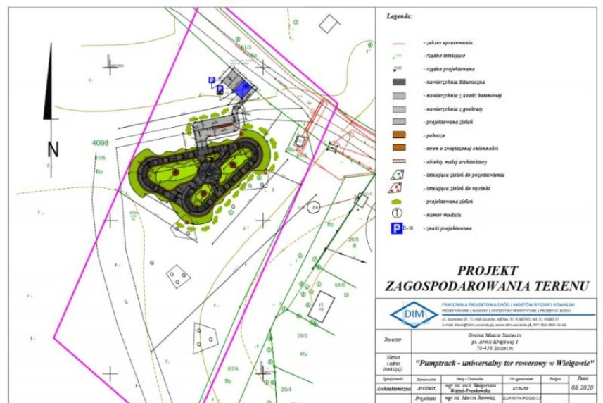 Pumptrack wybudowany zostanie na terenie położonym przy ul. Irysowej w Szczecinie. Pumptrack wybudowany zostanie na terenie położonym przy ul. Irysowej w Szczecinie.