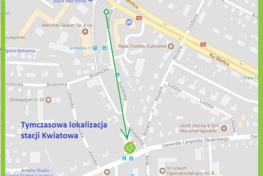 Bike_S: Jest tymczasowa lokalizacja dla stacji Kwiatowa
