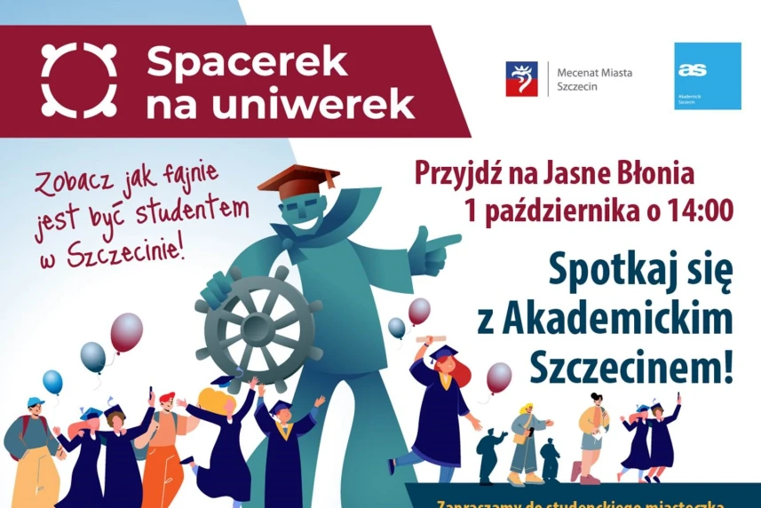Spacerek na uniwerek! Zapraszamy 1 października 2022 r. na Jasne Błonia w Szczecinie