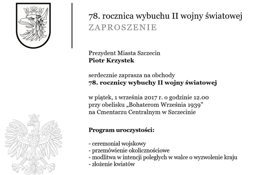 78. rocznica wybuchu II wojny światowej