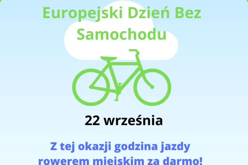 BikeS gratis 60 minut w Europejski Dzień Bez Samochodu