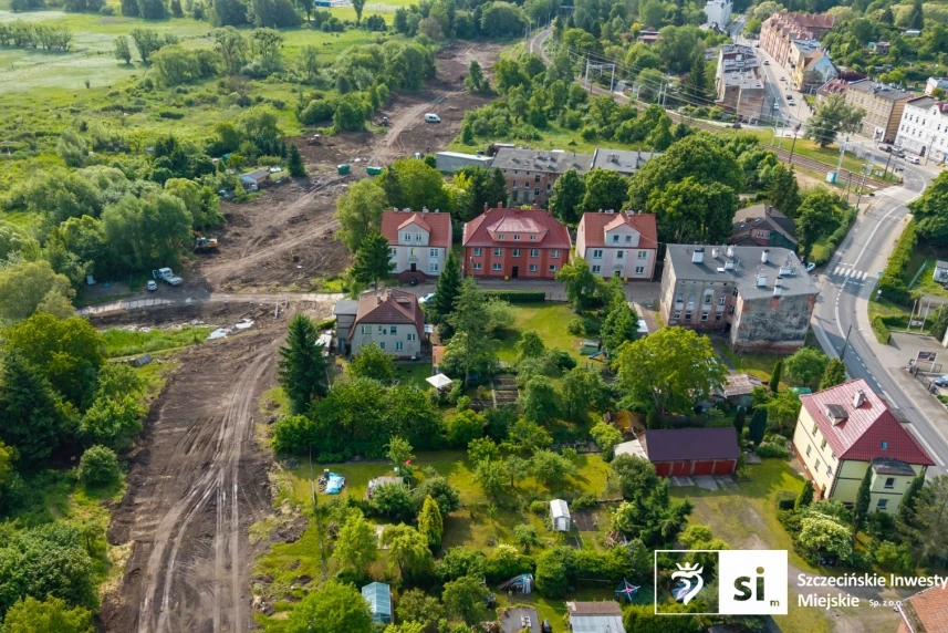 Budowa nowej drogi na Skolwinie. Budowa nowej drogi na Skolwinie.