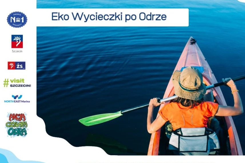 Wycieczki kajakowe po Odrze. Grafika informacyjna