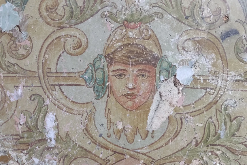 Malatura odkryta w bramie kamienicy przy ulicy Śląskiej 41 w Szczecinie. Malatura odkryta w bramie kamienicy przy ulicy Śląskiej 41 w Szczecinie.