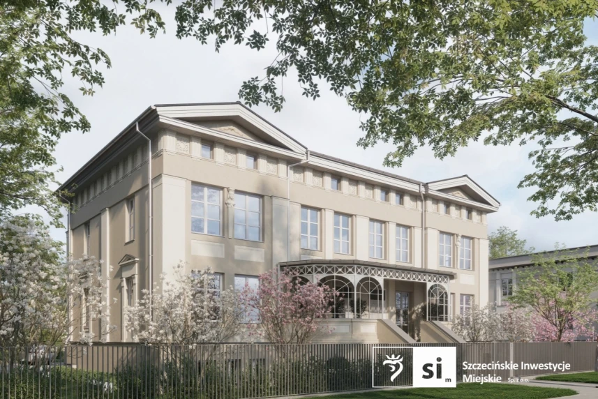 Historyczny budynek położony przy al. Wojska Polskiego w Szczecinie.