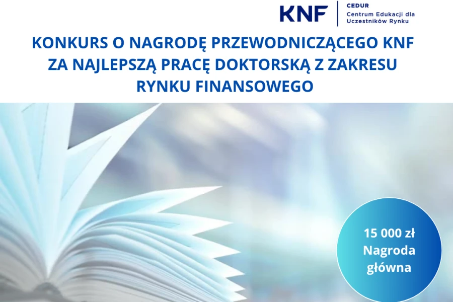 Konkurs o nagrodę przewodniczącego KNF za najlepszą pracę doktorską z zakresu rynku finansowego - grafika