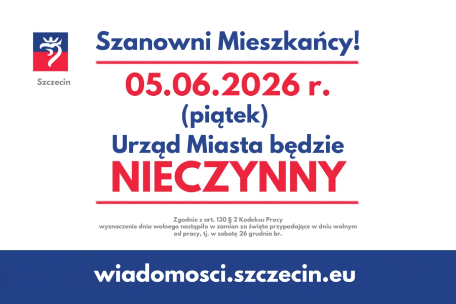 5 czerwca Urząd Miasta nieczynny
