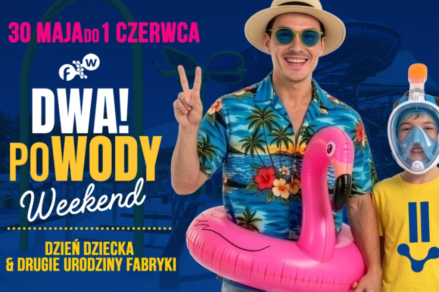 Są dwa poWODY do świętowania w Fabryce Wody! Plakat wydarzenia