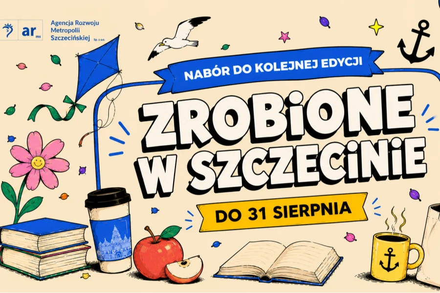 Zrobione w Szczecinie. Grafika ilustracyjna Zrobione w Szczecinie. Grafika ilustracyjna