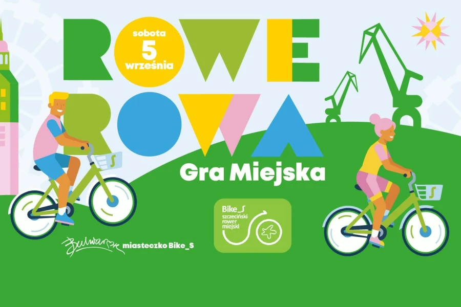 Rowerowa gra miejska. Grafika ilustracyjna Rowerowa gra miejska. Grafika ilustracyjna
