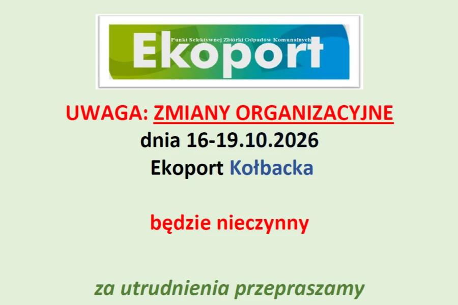 Ekoport Kołbacka będzie nieczynny