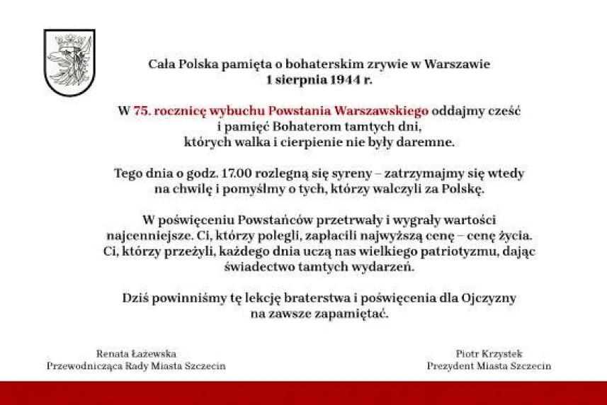 75. rocznica wybuchu Powstania Warszawskiego 75. rocznica wybuchu Powstania Warszawskiego